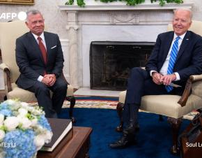 ملك الأردن مع الرئيس الأمريكي بايدن في البيت الأبيض AFP
