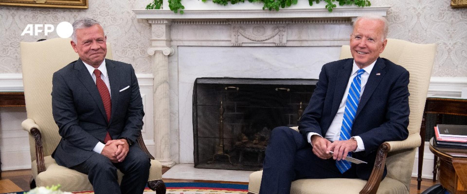 ملك الأردن مع الرئيس الأمريكي بايدن في البيت الأبيض AFP
