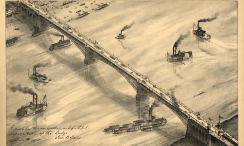 من مكتبة الكونغرس ، مسح طوبوغرافي لجزء من مدينة سانت لويس رُسم في العام 1875. (© Compton & Co./Library of Congress) من مكتبة الكونغرس ، مسح طوبوغرافي لجزء من مدينة سانت لويس رُسم في العام 1875. (© Compton & Co./Library of Congress)