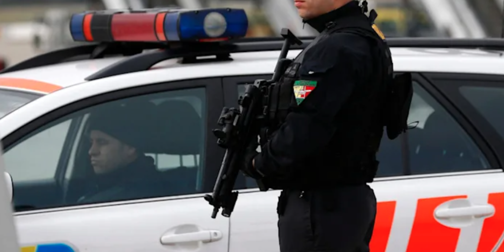 A police officer at Geneva's airport.REUTERS/Denis Balibouse